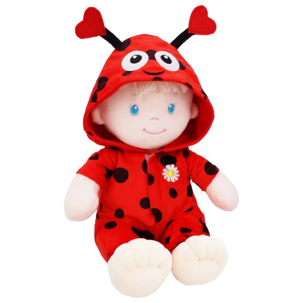 June Garden 12" Sweet Dolly Ladybug - Stuffed Ultra Soft Baby Doll for Birth and Up - Ladybug Outfit
