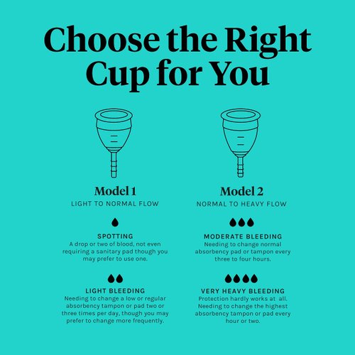 Lunette Reusable Menstrual Cup, Model 1 Period Cup for Light to Moderate Flow, Violet