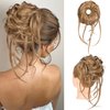 HOOJIH Messy Bun Hair Piece, Super Long Tousled Updo Hair Bun Extensions Wavy Hair Wrap Ponytail Hairpieces Hair Scrunchies with Elastic Hair Band for Women HB007 Grace - Blonde Mixed