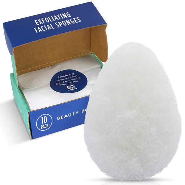HartFelt FacialExfoliation Beauty Box with Face Scrub Super Soft Exfoliating Bath Sponge Set, Gentle Skin Exfoliator & Dead Skin Remover, Shower Sponges for Women & Men, Shower Scrubber Gift Box, 10pk