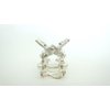 Small infinity bow pearl crystal silver metal hair claw clip bridal clip