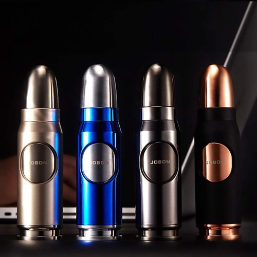 Navpeak Torch Jet Cigar Lighter Creative Bullet Shaped Windproof Turbine Inflatable Metal Lighters for Outdoor Barbecue (Butane Not Included) (Black)