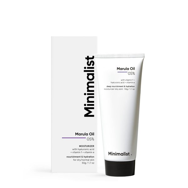 Minimalist Face Moisturizer for Dry Skin | 5% Marula Oil | With Hyaluronic Acid For Deep Nourishment & Hydration | For Women & Men | 1.7 Oz / 50 gm