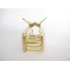 Long gold metal and pearl white marbled acrylic hair claw clip