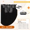 Full Shine Clip in Hair Extensions Human Hair Black Invisible Hair Extensions Clip in Real Human Hair Jet Black PU Weft Human Hair Clip in Extensions Full Head 18 Inch 8 Pcs 120g