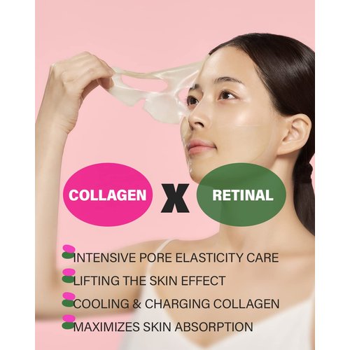CKD Pore Elasticity Mask with Retino Collagen Small Molecule, Hydrogel Anti-aging Face Sheet Mask Tightens Pores & Sagging Skin, Moisturizing Face Mask to Restore Elasticity & Firmness, 5 Sheets