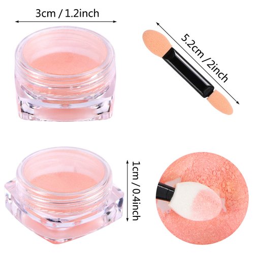 Ice Transparent Aurora Nail Powder, KISSBUTY 6 Colors Jelly Neon Rainbow Holographic Chameleon Powder Multi Chrome Nails Power Aurora Effect Iridescent Pigment Glitter Pearlescent Nail Art Glitters