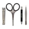 Revlon Men's Grooming Kit, Nail Clipper, Safety Grooming Scissors, Nail File & Tweezers, High Precision Hair Removal Tools, Stainless Steel (Pack of 1)