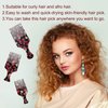 AUEAR, 3 Pack Hair Pick Comb Smooth Fist Hair Picks for Afro Hair Plastic Lift Detangle Hair Comb African Hair Brush Hairdressing Styling for Women and Men