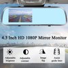 Backup Camera Mirror HD 1080P - Plug and Play Easy Set up Color Night Vision Rear View Mirror with License Plate Camera for Car Truck SUV Waterproof DIY Guide Lines AMTIFO A1
