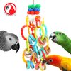 3551 Bonka Bird Toys Bagel Waterfall Foraging Cage African Grey, Cockatoo, Amazon, Eclectus, Small Cockatoos, Mini Macaws, Conures, and Similar Size Pet Parrots
