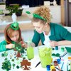 Chuangdi 424 Pcs St. Patrick's Day Foam Craft Kit Shamrock Tree Foam Stickers Adhesive Foam Glitter Shamrock Shaped Stickers for St Patrick's Day Family Activities Art DIY Party Decorations