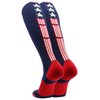 MadSportsStuff Patriot Stars and Stripes USA Flag Over the Calf Socks (Navy/Red/White 2.0, Medium)