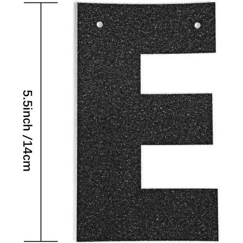 Boao 18th Birthday Banner Happy 18th Birthday Party Decorations, Glitter 18 Years Party Supplies Sign for Birthday Party Backdrop Decoration Sign(Black)