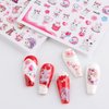 Cute Bunny Nail Stickers Easter Nail Art Sticker Decal Nail Art Supplies Rabbits Bunny Ear Carrot Lovely 3D Self-Adhesive Nail Design for Women Kids Nail Art Decoration Manicure Tip
