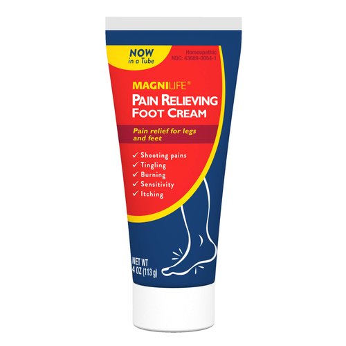 MagniLife Pain Relieving Foot Cream Soothing Relief for Soreness, Pain, Burning, Tingling, Itching or Sensitivity in Feet & Legs - All-Natural Moisturizing Topical - Petroleum-Free - 4oz Tube
