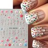 5D Flower Nail Art Stickers, 5D Embossed Floral Nail Decals Daisy Small Flower Floral Nail Art Supplies Luxurious Spring Summer Nail Design for Women Manicure Decoration(4 Sheets)
