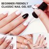 Makartt Gel Nail Polish Kit, Black White Nail Polish Gel Set Noir & Blanc Summer Soak Off Nail Gel Polish LED Required UV Gel Polish Kit Black Nails White Gel Paint for Nail Art Salon DIY 2Pcs