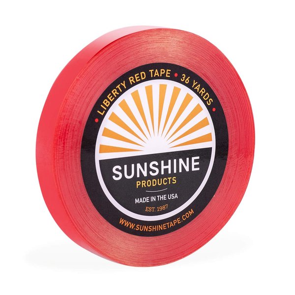 Sunshine Tape - Liberty Red Liner Wig Adhesive Tape Roll - 3/4" x 36 YDS - Double Sided, Medical Grade - Toupee and Wig Tape