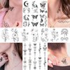 Cerlaza 100 Sheets Temporary Tattoos for Women Girls, 420 Mixed Styles Fake Tattoo Stickers that Look Real and Last Long, Realistic Henna Tattoo for Body Art Sticker