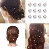 Vpang 12 Pcs Spiral Hair Pins Swirl Hair Twists Coils Hair Clips Wedding Bridal Rhinestone Pearl Metal Spiral Twist Hairpins Hair Accessories (Type 3)