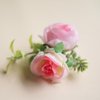 Fangsen Pink Berry Rose Hair Comb Festival Headpiece for Holiday Cosplay Women Party Silver (#524)