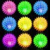 9 Pack Light up Spike Rubber Ball,Blinking Spiky Bouncy Ball 2.55inch,Flashing Light up LED Spiky Balls,Glow in The Dark Spiky Sensory Stress Balls for Kids Teens Adults Stress Relief Party Favors