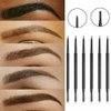 Magik 2-4 Pack Eyebrow Pencil Waterproof Smudge-proof Eyebrow Brush Microblading (Natural Black, 2 Pack)