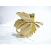 Medium size gold textured metal leaf hair claw clip jaw clip (Primary color: Matte Gold)