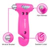 SINSEN Car Safety Hammer, Automotive Window Breaker and Seatbelt Cutter for Women, Roadside Emergency Kit, 3 in 1 Escape Tools, Road Trip Essential and Must Haves (1, Pink)