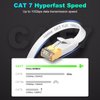 Cat 7 Ethernet Cable 30 ft, High Speed Internet Network Cable with Gold Plated RJ45 Connector, Shielded Flat Patch Cord LAN Wire for Modem, Switch, faster than Cat5e/Cat5/Cat6/Cat6e- 30 feet