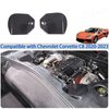 Rear Strut Tower Cover Compatible with Chevrolet Corvette C8 Stingray 2020-2024, ABS Engine Bay Rear Shock Absorbing Tower Protection Panel Cover Trim Accessories, 2PCS (Carbon Fiber Pattern Black)