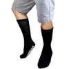 Men Women Anti Slip Grip Non-Skid Crew Cotton Diabetic Socks 6-pack Black