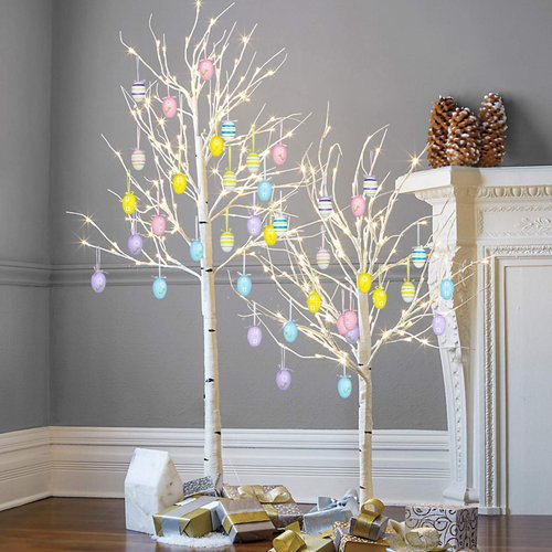 Yunfan 12Pcs Easter Decorations Eggs Hanging Ornaments Colorful for Easter Tree Basket Decor Party Favors Supplies Home