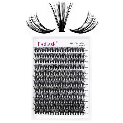 Lash Clusters Individual Lashes Cluster Mixed Tray D Curl Lash Clusters DIY Eyelash Extensions Individual Cluster Lashes Self-application at Home (40D-0.07D,8-16mm)