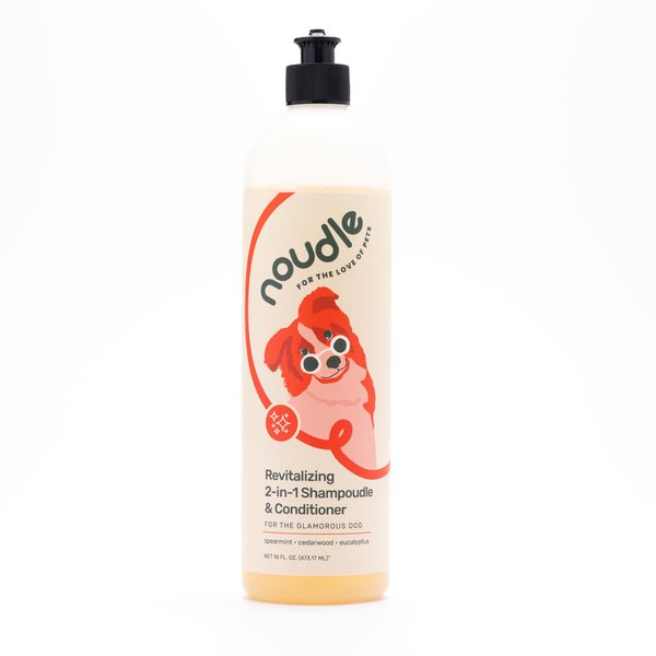 Noudle Pets - Revitalizing 2-1 Shampoudle, 16oz, Moisturizing and Gentle All Natural pet Shampoo with Spearmint, Cedarwood, Eucalyptus, and Oatmeal