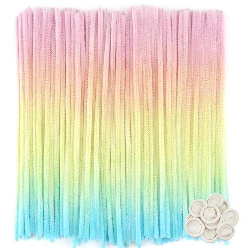 TOAOB 100pcs Gradient Pipe Cleaners Colored Chenille Stems for Crafts 12 Inch Fuzzy Sticks Craft Supplies for DIY Art Craft Projects Home Decorations