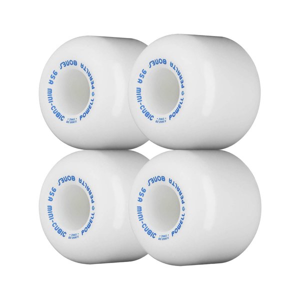 Powell Peralta Mini Cubics 64mm 95A White Skateboard Wheels (Set of 4)