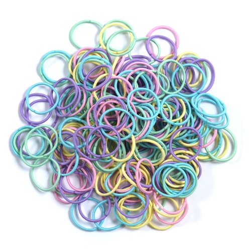 Youxuan Small Hair Elastics for Girls, Soft and Comfy Rubber Bands, 100 PCS Hair Ties, Multi Color