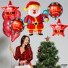 KatchOn, Christmas Santa Balloon and Star Balloons - 37 Inch, Pack of 5 | Christmas Foil Balloons for Christmas Decorations Indoor | Merry Christmas Balloons Decorations | Christmas Party Decorations