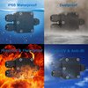 2 Pcs Waterproof Junction Box 3 Way, IP68 External Waterproof Electrical Junction Box Black Waterproof Junction Box Outdoor Cable Connector, for Diameter 5mm -15mm Wire Gland External (Small)
