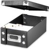 Snap-N-Store Index Card Holder Storage Box - Collapsible Organizer Box fits 1100 Flash Cards - Business, Recipe, or Note Card - 3 x 5, 1 Pack, Black