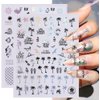 Summer Nail Stickers, Holographic Beach Nail Decals 3D Self -Adhesive Palm Tree Mermaid Tropical Ocean Animal Summer Nail Design Laser Palm Tree Nail Art DIY Nail Decoration for Women Girls(8Sheets)