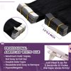 LaaVoo Black Tape in Hair Extensions Human Hair Jet Black Tape ins for Black Women Human Hair Thick End Straight 18 inch 20pcs 50g