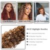 ALHER Water Wave Ombre 3 Bundles 20 22 24 Inch Honey Blonde Highlight Wet and Wavy Bundles Human Hair P4/27 Piano Brown Color Bundles for Black Women Soft Thick 10A 100% Brazilian Virgin Remy Hair