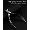 FERYES Wide Jaw Thick Toenail Clippers Thick Toenails - Precision Stainless Steel Toe Nail Clippers for Thick Nails for Seniors with Catcher - Silver