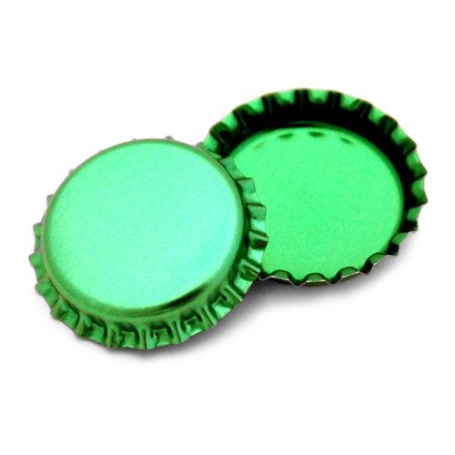 100 Green Metallic Bottle Caps Shiny Colors Craft Linerless