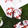 Whaline 6Pcs Baseball Glitter Hair Bow Clips Red and White Baseball Cheer Grosgrain Ribbon Barrettes Alligator Clips for Sports Party Hair Accessories