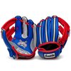Franklin Sports Kids Baseball Glove + Ball Set - Air Tech Youth Teeball Glove - Boys + Girls Children's Glove + Ball - Right Hand Throw - Blue, Red and Silver, 9"