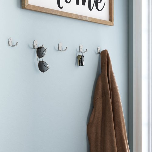 Franklin Brass FBDPRH5-MN-C 1-4/5 in. Double Wall Hooks in Matte Nickel (5-Pack)